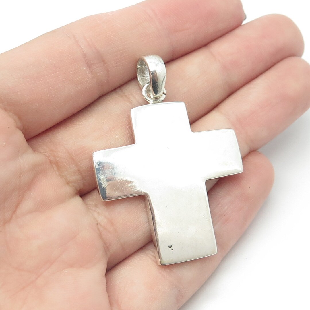925 Sterling Silver Vintage Cross Pendant - Etsy