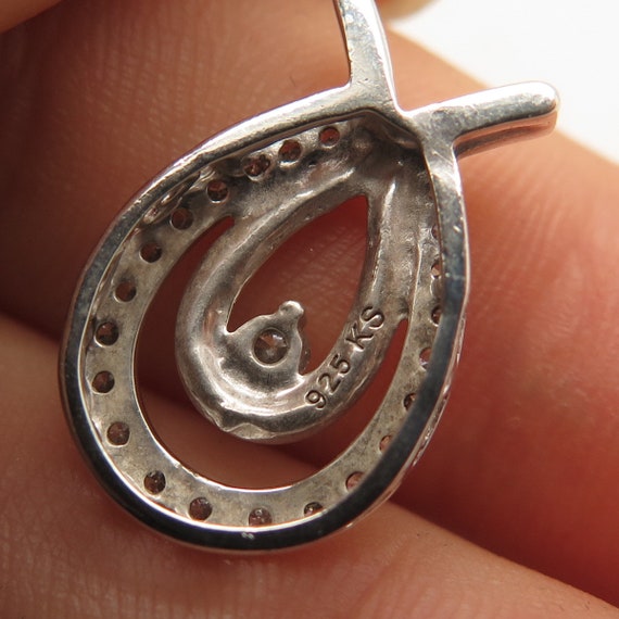 925 Sterling Silver Real Diamond Slide Pendant - image 8