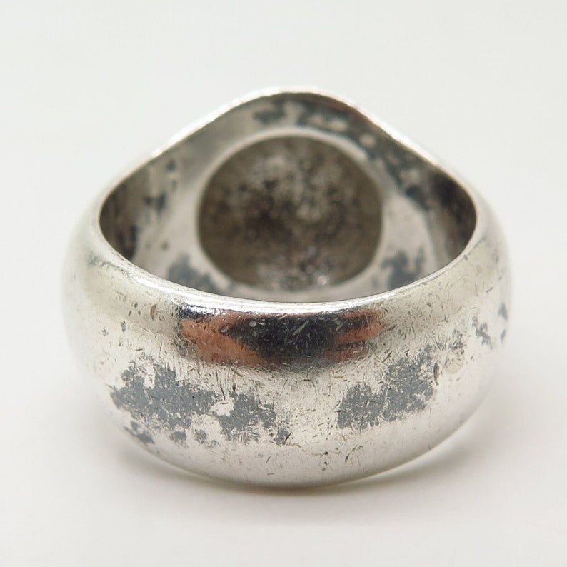 925 Sterling Silver Vintage London Globe Design Mens Ring Size 9 34