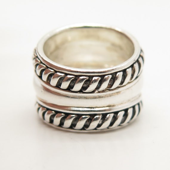 925 Sterling Silver Vintage Domed Ring Size 5 3/4 - image 4