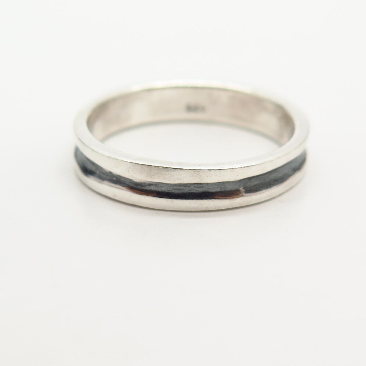 925 Sterling Silver Striped Design Band Ring Size 7.5 - Etsy