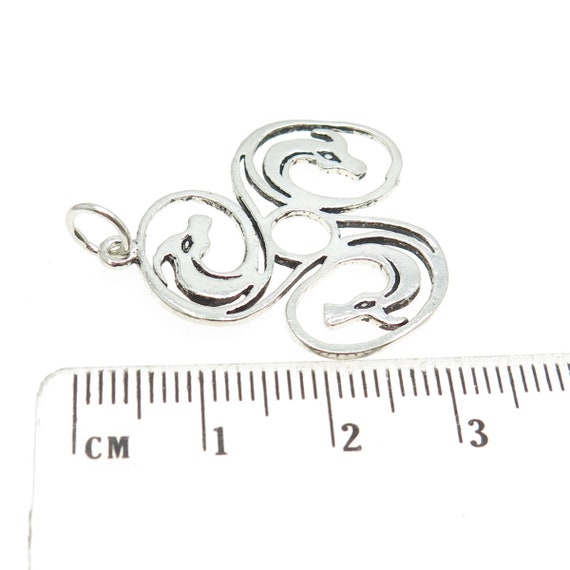 925 Sterling Silver Vintage Dragon Modernist Pend… - image 3