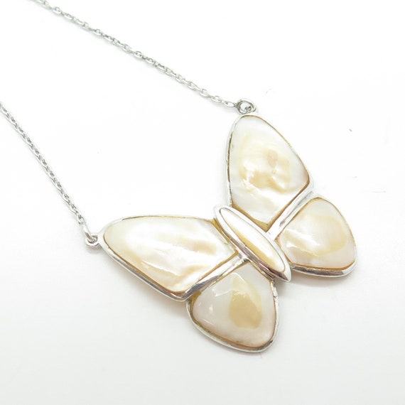 925 Sterling Silver Vintage Real Mother-Of-Pearl … - image 4