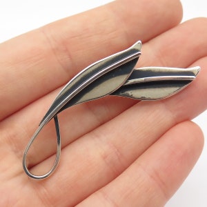 925 Sterling Silver Vintage Jewelart Leaves Pin Brooch