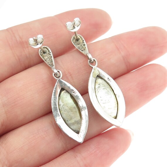 925 Sterling Silver Vintage Real Mother-of-Pearl … - image 2