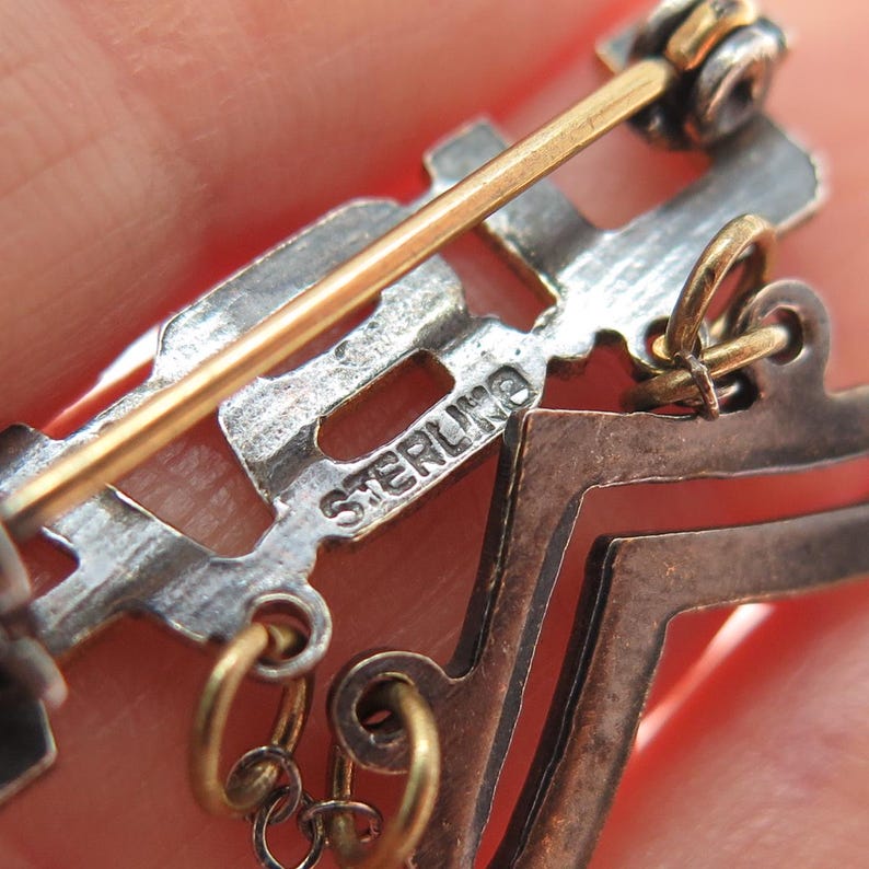925 Sterling Silver Gold Plated Antique WWII US Army Corporal Pin ...