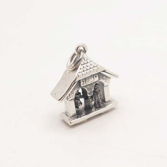 800 Silver Vintage Storyteller House Charm Pendant - image 6