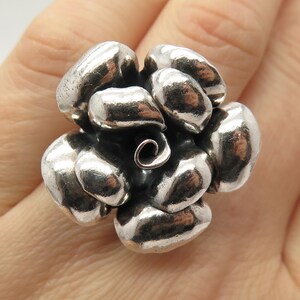 925 Sterling Silver Vintage Floral Ring Size 5 3/4