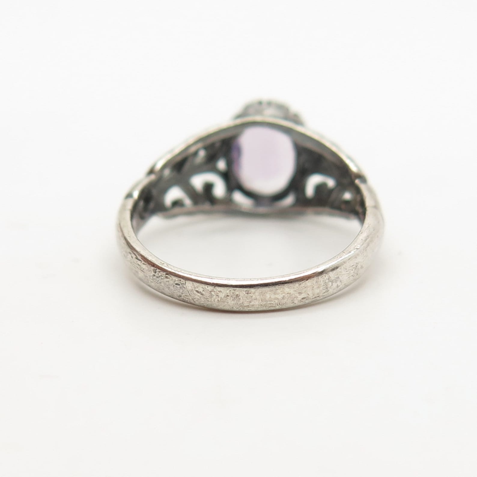 925 Sterling Silver Vintage Seta Real Amethyst Gemstone Ring Etsy