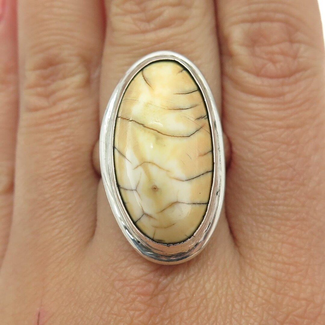 DOROTHY SECATERO Old Pawn 925 Sterling Vintage Mookaite Tribal Ring