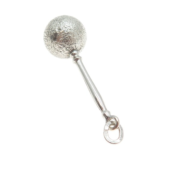 925 Sterling Silver Vintage Drop Ball Charm Penda… - image 6