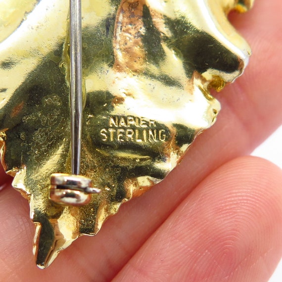 925 Sterling Silver Gold Plated Vintage Napier Gr… - image 4