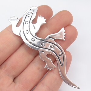 925 Sterling Silver Vintage Mexico Lizard / Iguana Pin Brooch