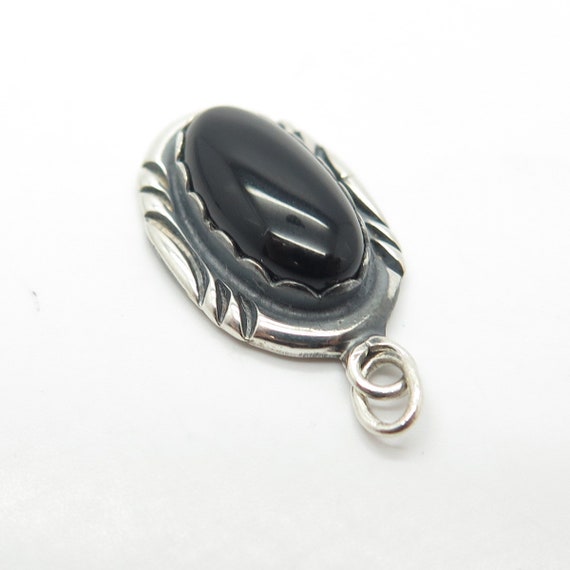 925 Sterling Silver Vintage Real Black Onyx Gemst… - image 6
