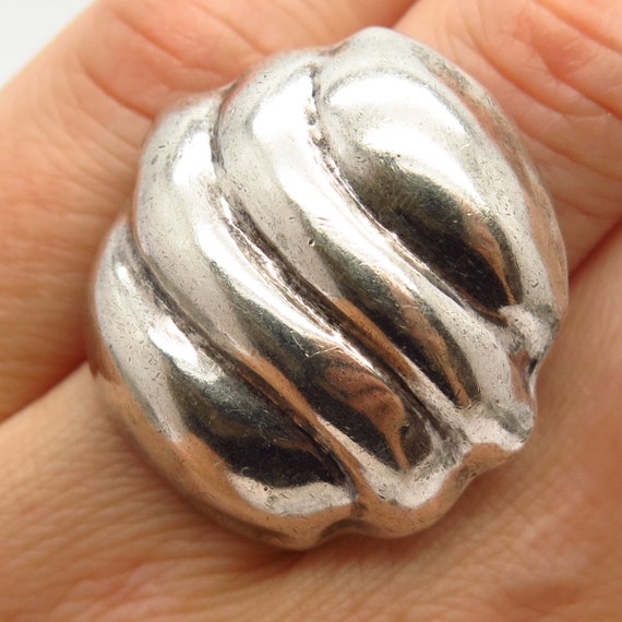 925 Sterling Silver Vintage Mexico Large Shell De… - image 1