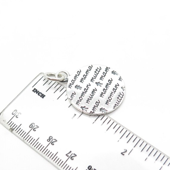 925 Sterling Silver Vintage "mama mama mama" Roun… - image 3
