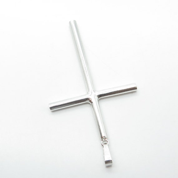 925 Sterling Silver Vintage Classic Cross Pendant - image 6