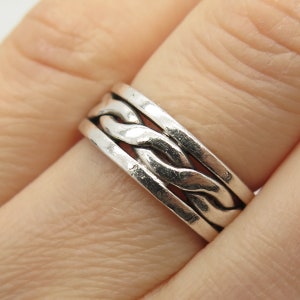 925 Sterling Silver Vintage Braided Band Ring Size 6 3/4