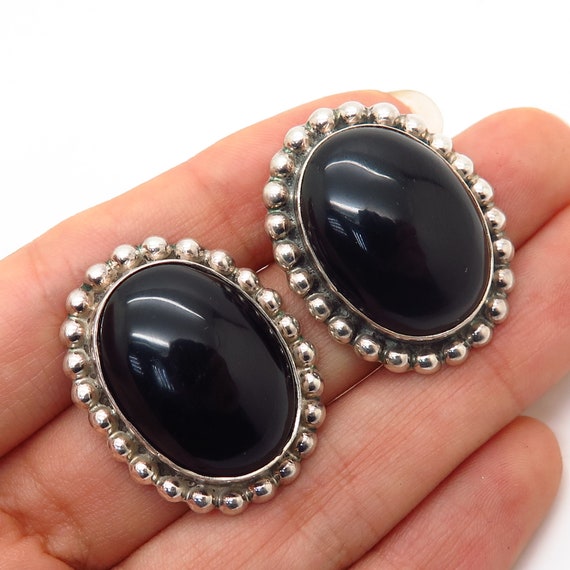 925 Sterling Silver Vintage Mexico Real Black Onyx Gem Bead - Etsy