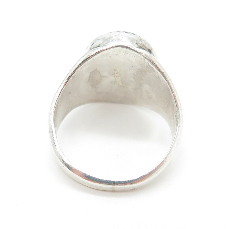 Old Pawn 925 Sterling Silver Vintage Southwestern Real Hematite Ring