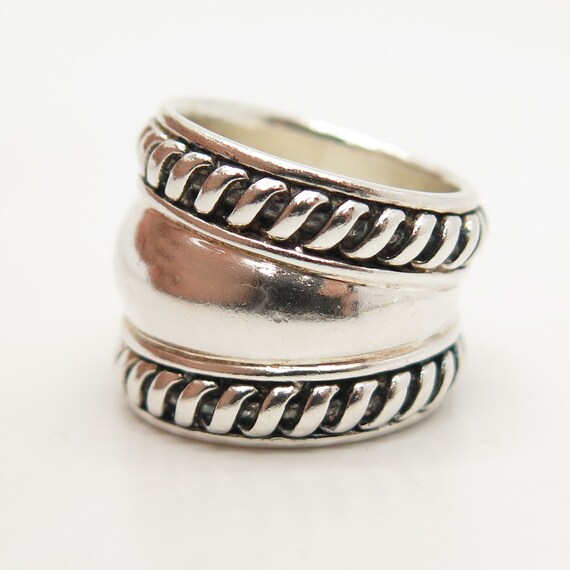 925 Sterling Silver Vintage Domed Ring Size 5 3/4 - image 3
