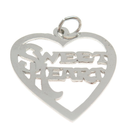 925 Sterling Silver Vintage "Sweet Heart" Heart C… - image 4