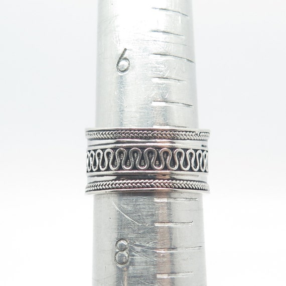 925 Sterling Silver Vintage Spiral Band Ring Size… - image 8