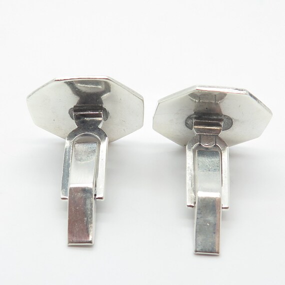 925 Sterling Silver Vintage Modernist Cufflinks - image 7