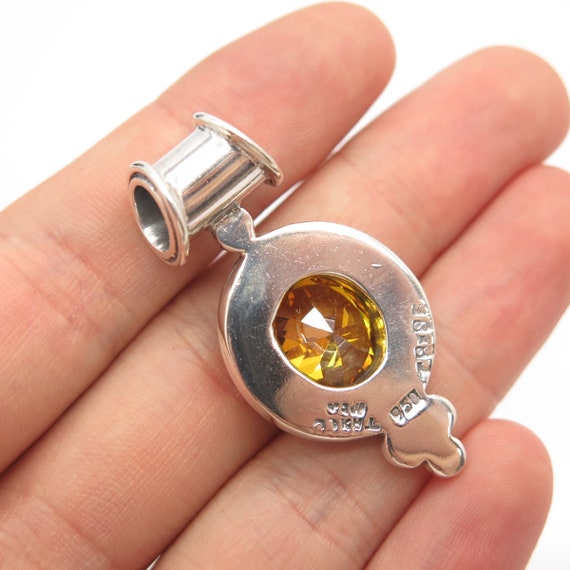 950 Silver Vintage Mexico Real Citrine Gemstone E… - image 2