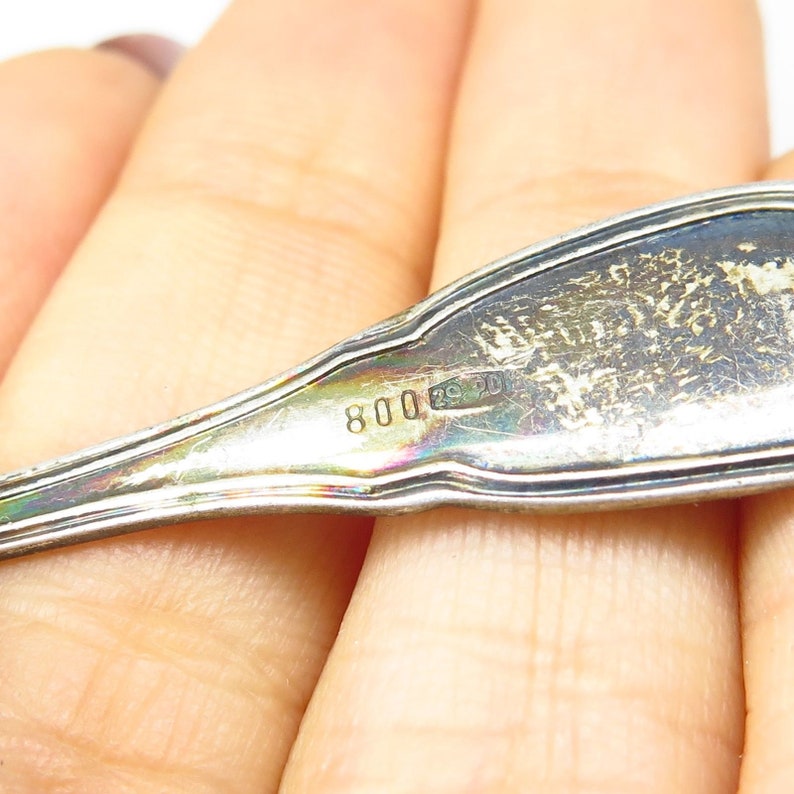 Antique Italy Padova 800 Silver Set Of 2 Demitasse Spoons