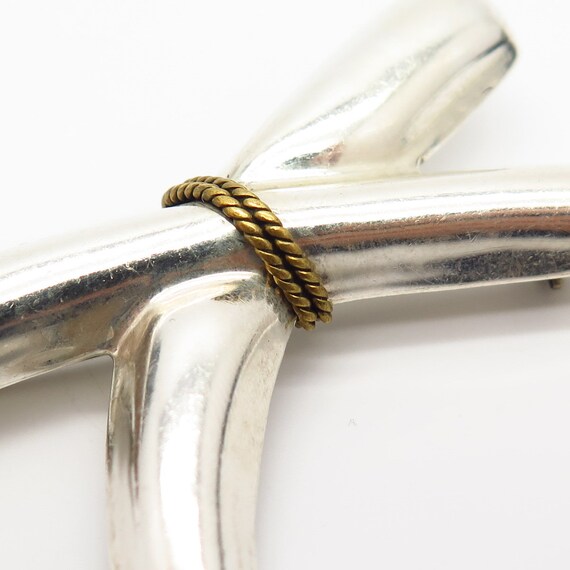 925 Sterling Silver 2-Tone Vintage Mexico Bow Des… - image 3