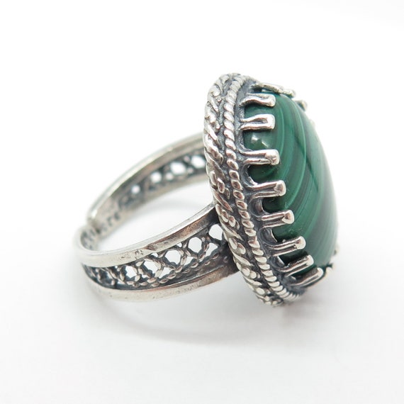 925 Sterling Silver Vintage Israel Real Malachite… - image 6