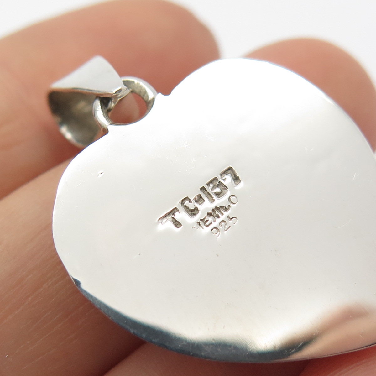 925 Sterling Silver Vintage Mexico Heart Pendant - Etsy