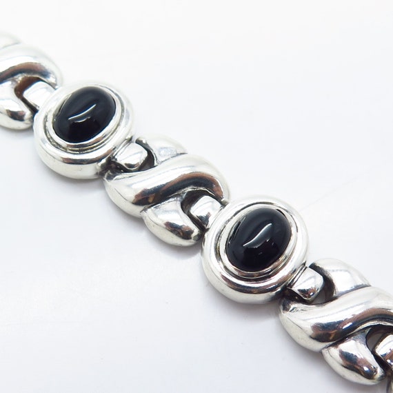 925 Sterling Silver Vintage Italy Real Black Onyx… - image 4
