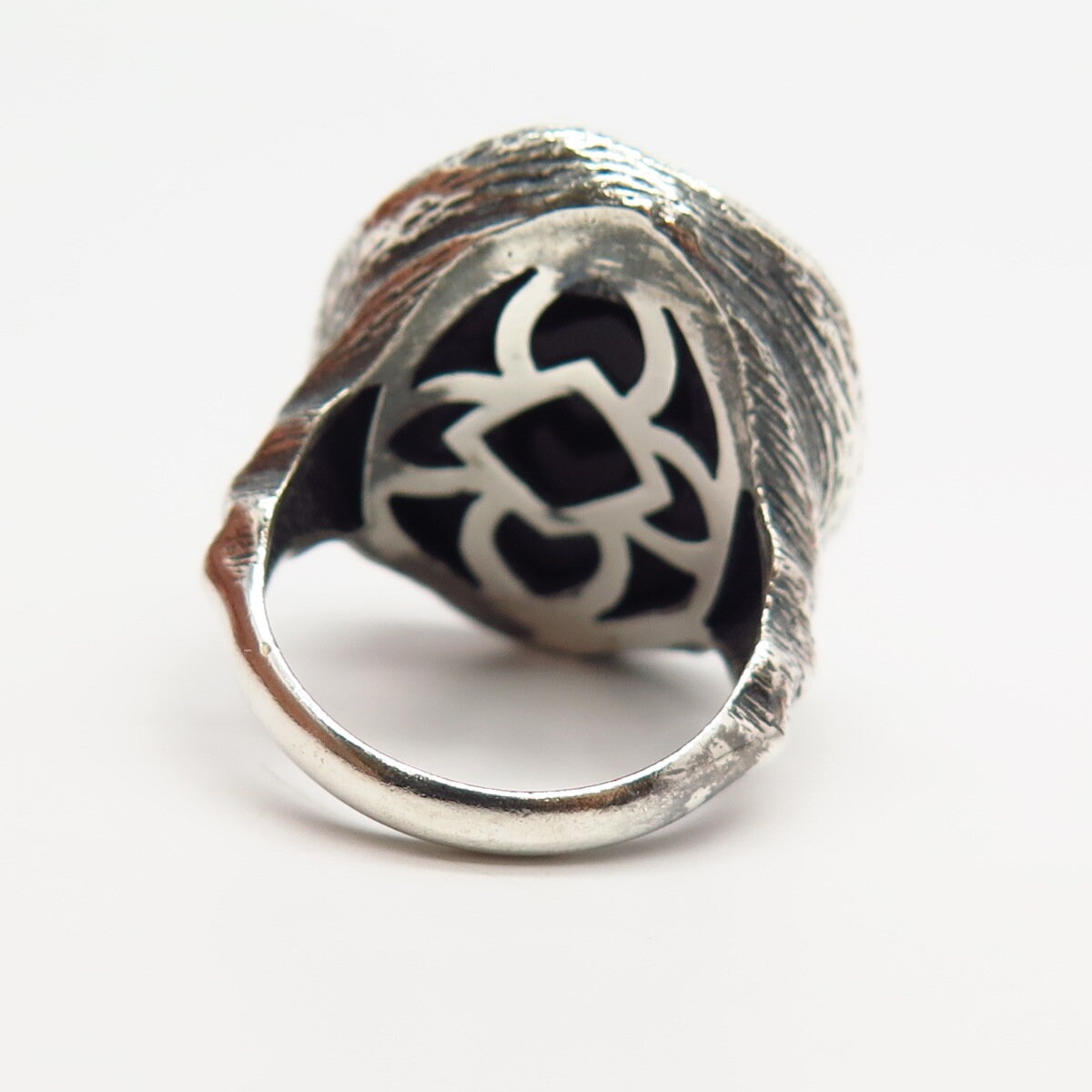 925 銀製 品 ジャンク　約56g 925 Sterling Silver Vintage Real Checkered Black Onyx Gem