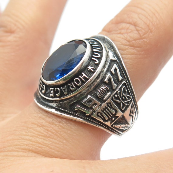 アクセサリー 1966 Vintage REED&Co.N.Y.C STERLING Ring 925 Sterling Silver Vintage Reed & Co Glass H Greeley 1977 School