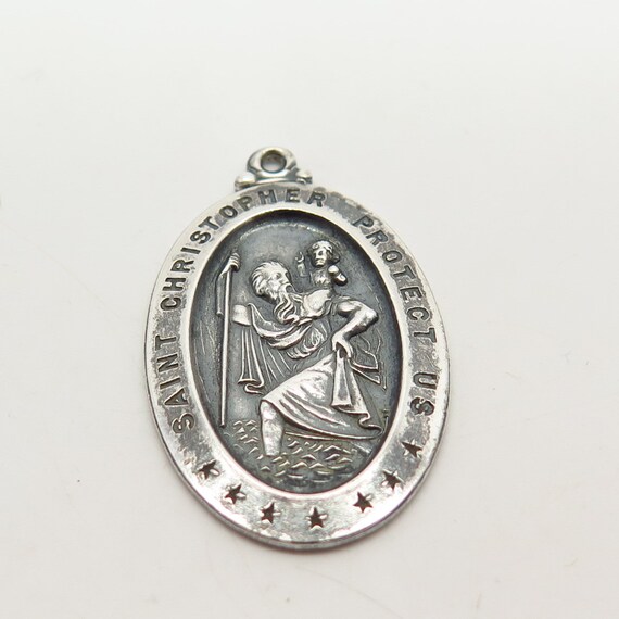 925 Sterling Silver Vintage St. Christopher Relig… - image 3