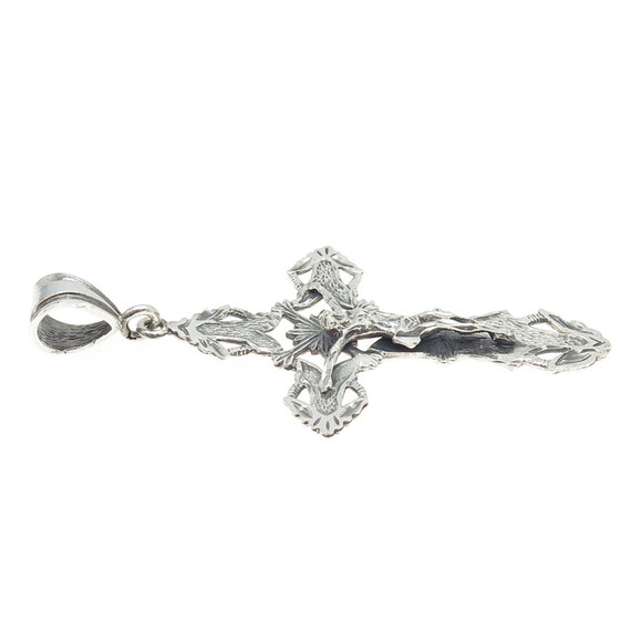 925 Sterling Silver Vintage Crucifix Cross Pendant - image 6