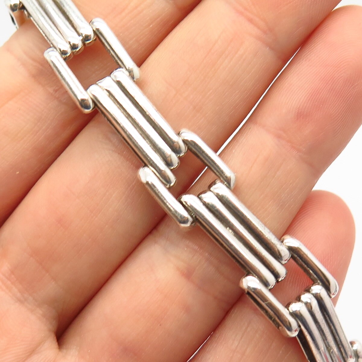 925 Sterling Silver Vintage Mexico Gate Chain Necklace 16 925 Sterling Silver Vintage Mexico Gate Chain Necklace 16