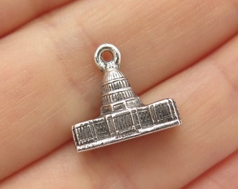 1 Sterling Silver 3D 12x12x12mm Washington DC Jefferson Memorial Charm 1 Sterling Silver 3D 12x12x12mm Washington DC Jefferson Memorial Charm