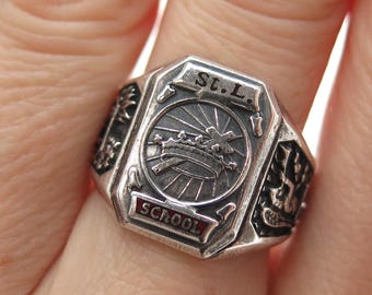 Antique 10k 1942 Jostens Class Ring. Vintage Class Ring. Signet
