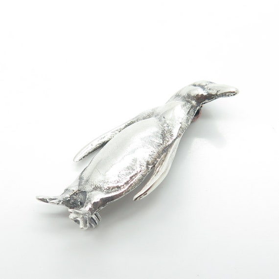 925 Sterling Silver Vintage Penguin Pin Brooch - image 5