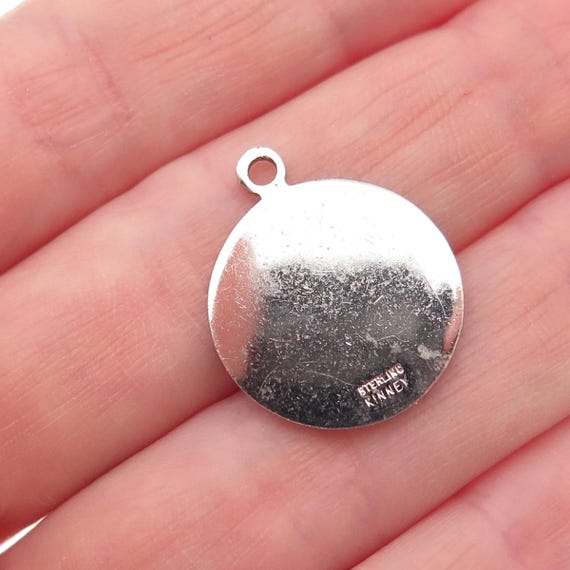 Kinney 925 Sterling Silver Vintage Enamel Smithsonian Institution Charm Pendant View 2