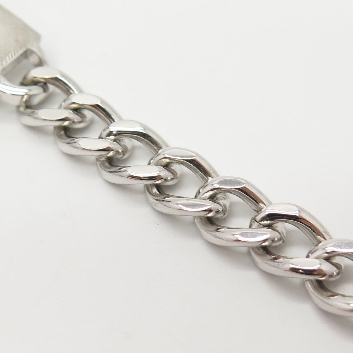 925 Sterling Silver Vintage Kalbe ID Cable Link Bracelet 7 3