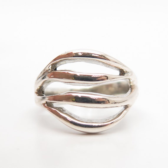 925 Sterling Silver Vintage Striped Ring Size 7.5 - Etsy