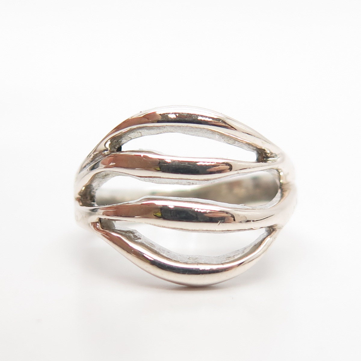 925 Sterling Silver Vintage Striped Ring Size 7.5 - Etsy