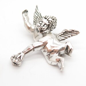 925 Sterling Silver Vintage Jezlaine Angel Pin Brooch image 5