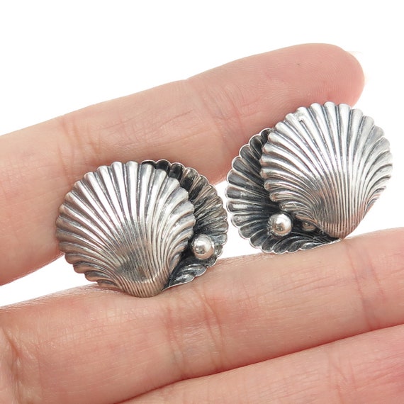 925 Sterling Silver Antique Art Deco Seashell Scre