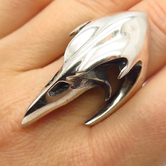 925 Sterling Silver Modernist Eagle Head Design St