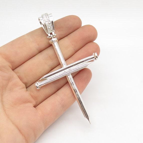Nos nail cross pendant Gem
